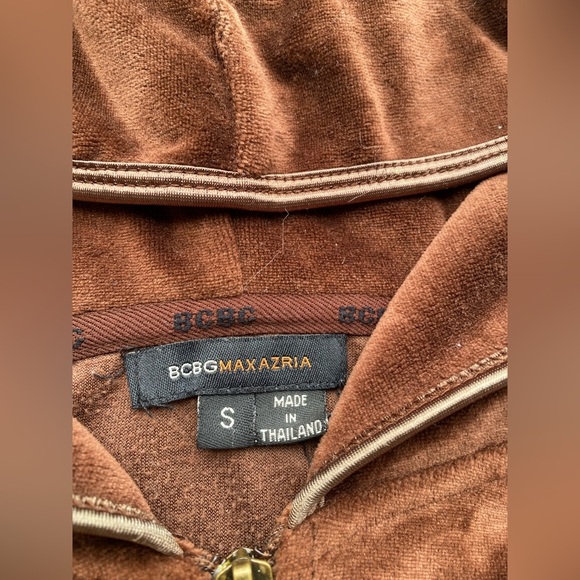 BCBGMaxAzria Brown Boxy Hoodie velour with Relaxed Fit - Picture 5 of 6